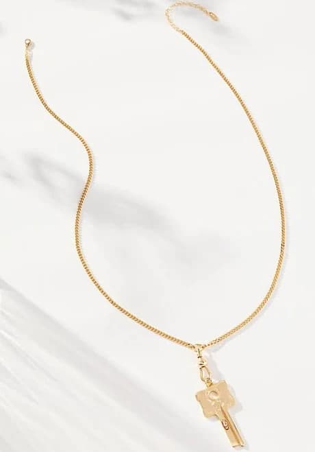 Anthropologie Key Pendant Necklace