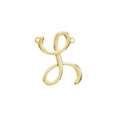 14K Yellow Gold Script Initial L Necklace