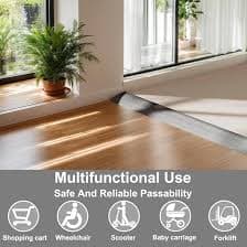 3.3Ft Floor Transition Strip,Threshold 3/5" to 4/5",Vinyl Door Threshold Flooring Transition Strip,Self Adhesive Carpet Edging Strip,Edge-Reducer for Door/Floor(Gray Wood Grain) - Amazon.com