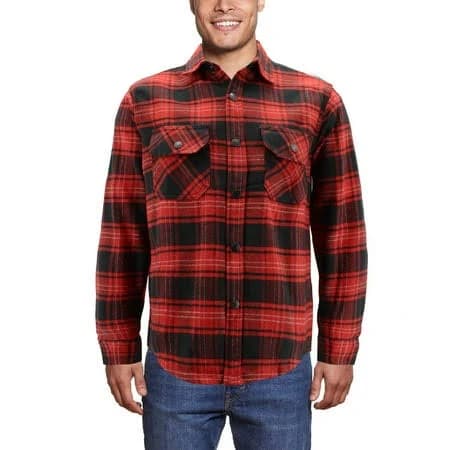 VKWEAR Men's Snap Button Long Sleeve Plaid Button Up Shirt