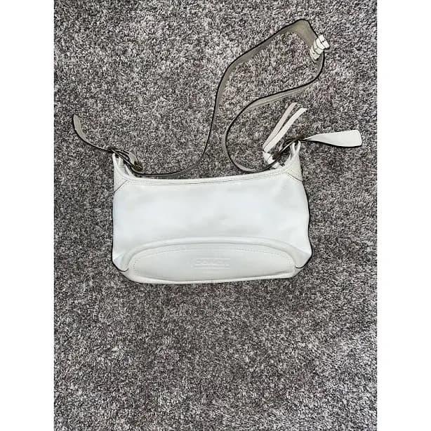 Coach Bleecker Off White Leather Bucket Convertible Hobo Shoulder Bag