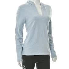 J.Crew Women's V-Neck Hoodie Pullover Sweatshirt Hooded Long Sleeve Ice Blue