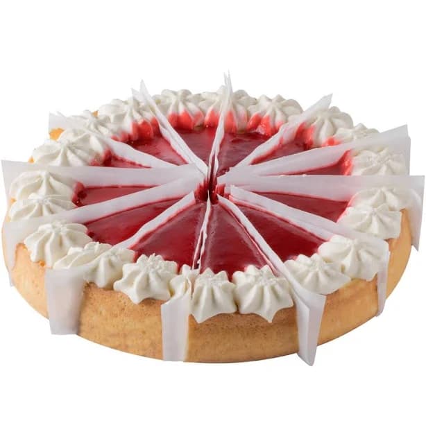 Pellman 48 oz. 9" Pre-Cut Strawberries 'N Cream Cheesecake