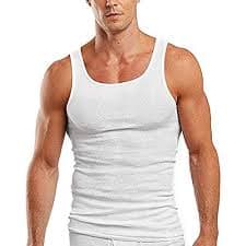 Hanes Men's 12-Pack Fresh IQ White Tagless 100% ComfortSoft Cotton Tank A-Shirts (M) at Amazon Men's Clothing store