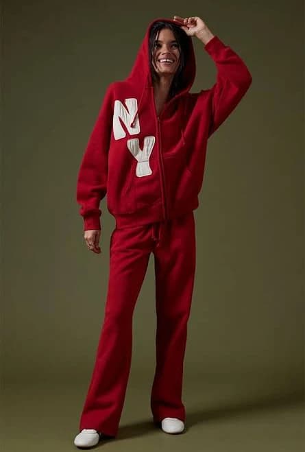 Zip-Up Hoodie with Big NY Applique