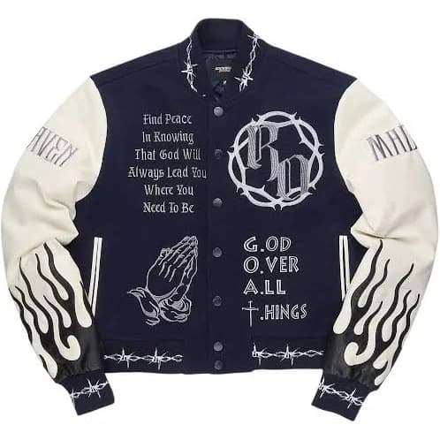 Yalanda Navy Oversized Varsity Jacket