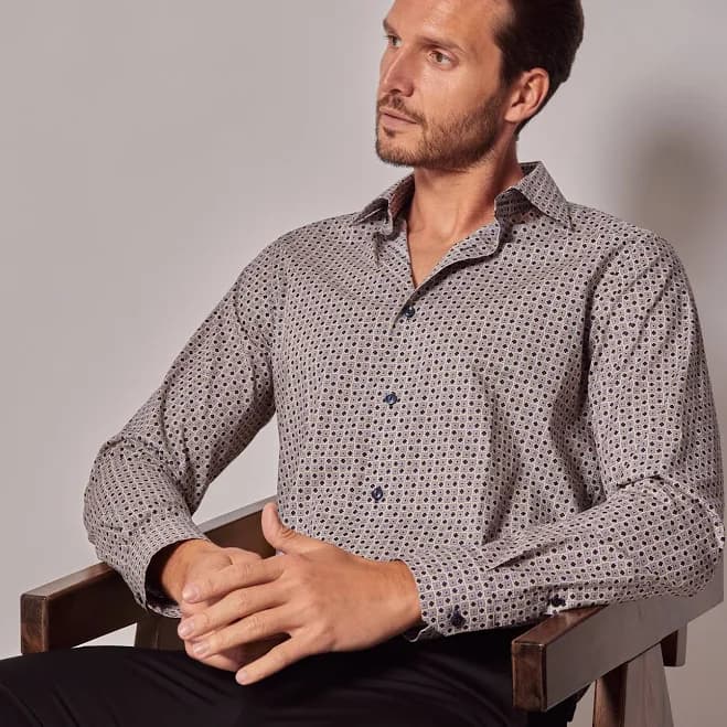 Hawes & Curtis Men's Slim Fit Geometric Shirt