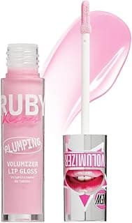 Ruby Kisses Plumping Lip Gloss, Hydrating High-Shine Volumizing Plumper with Hyaluronic Acid & Vitamin E for Fuller Lips with Sheer Color, 0.15 Fl Oz (Baby Pink)