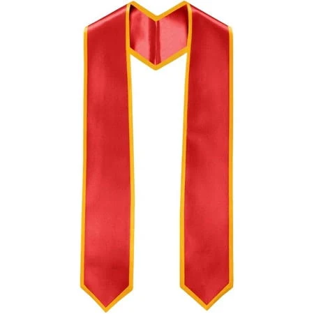 Plain Graduation Stole, Red Satin Honor Sash, 72.05x4.53inch, Women's, Size: 183cm*11.5cm