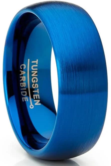 Tungsten Carbide Dome Wedding Band Ring
