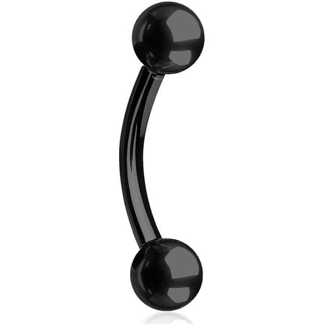 14G Surgical Steel Curved Barbell Eyebrow Ring with Ball Ends