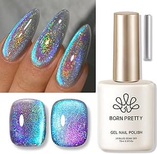 Born Pretty 9D Cat Magnetic Eye Gel Nail Polish Holographic Rainbow Gel Polish Blue Purple Soak Off U V LED Gel Polish Nail Art Design Manicure Salon DIY Home 15ML