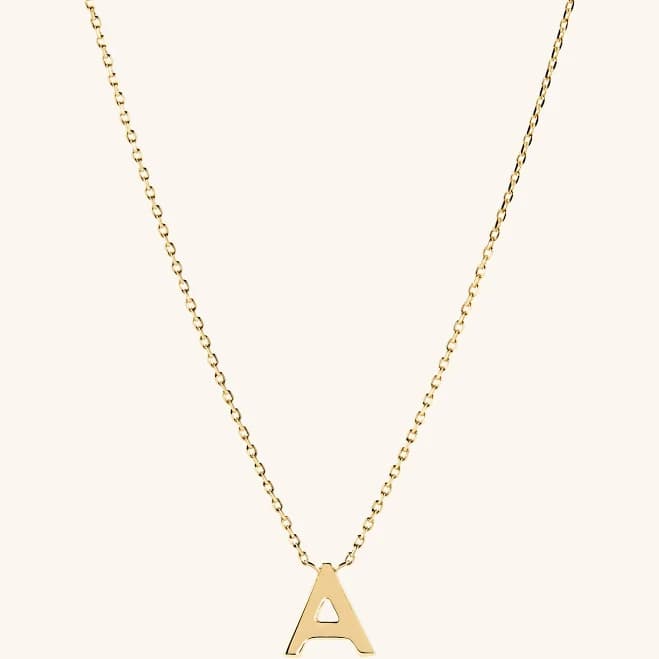 Mejuri 14K Yellow Gold Letter Pendant Necklace