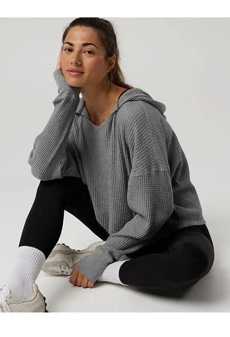 OFFLINE By Aerie Wow! Waffle Hoodie Women's