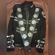 Michael Jackson "Bad" Era Black Jacket with Silver Accents Replica