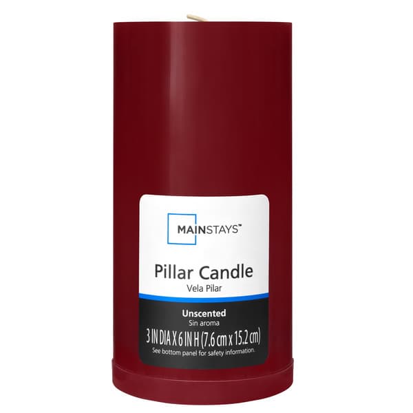 Mainstays Unscented Decorative Pillar Candle