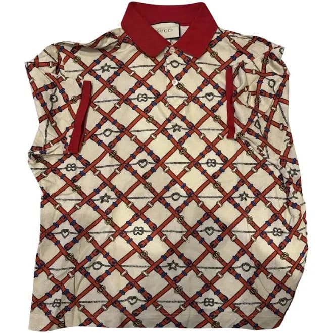 Gucci Men's Vintage Stretch Cotton Piquet Polo Shirt