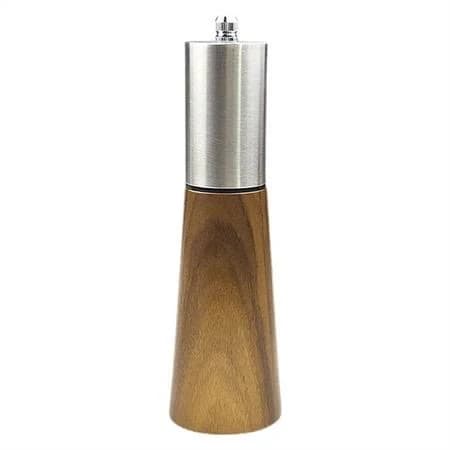 Kaireo Acacia Wood Grinder in Its Original Color,Pepper Grinder Mill with Wood Base Stainless Manual Shaker and Pepper Mill Adjustable Thickness