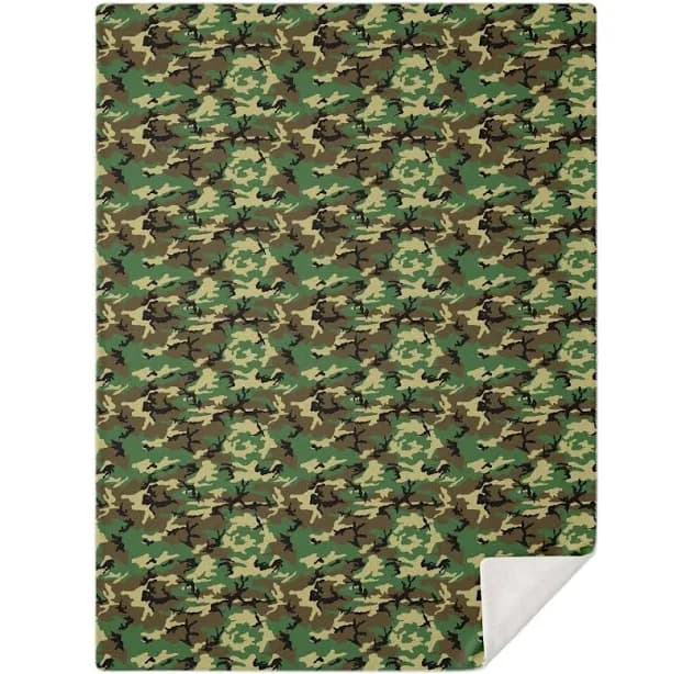 65 MCMLXV Military Camouflage Print Microfleece Blanket
