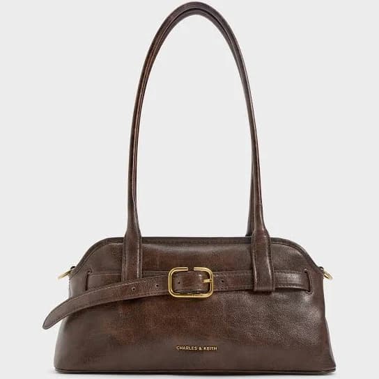 Charles & Keith Victoria Belted Elongated Shoulder Bag