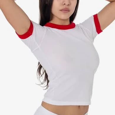 BeyondStyle Women's Poly Cotton Ringer Tee