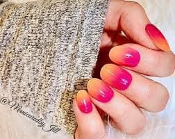Pink Orange Ombre Press on Nails: Handmade Summer Vacation Set - Etsy