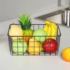 2 Pack White Metal Household Storage Organizer TRIANU Wire Storage Baskets for Kitchen, Pantry, Shelf, Freezer, Bathroom, 9.44*6.7*4.72 inch - Walmart.com