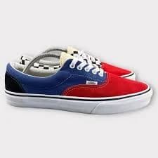 Vans era Mix Match Shoes Mens 11 Suede Red Blue Canvas Sneakers Color Blocked