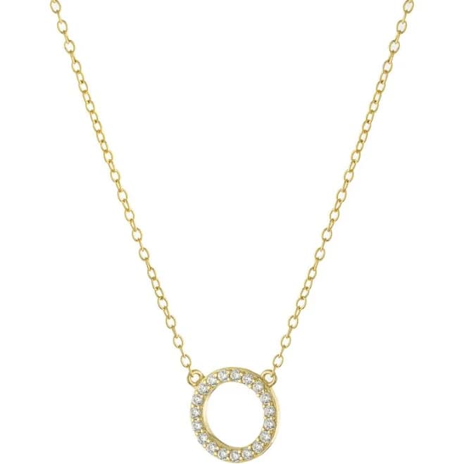 Giani Bernini Women's Silver Pave Cubic Zirconia Circle Pendant Necklace