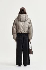 MUSINSA | MATIN KIM BACK LOGO HOODY SHORT DOWN JUMPER IN BEIGE