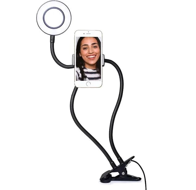 Swipe Smartphone Holder with LED Ring Light