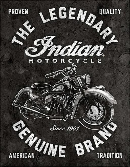 Indian Motorcycles Legendary Tin Sign