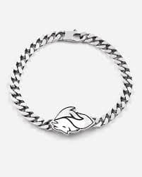 Ac Milan Devil Silver Curb Chain Bracelet | Nove25 X Ac Milan Bracelets