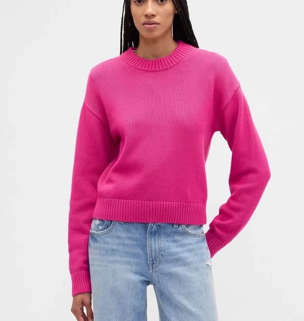 Gap Factory Women's Relaxed Cropped Crewneck Sweater
