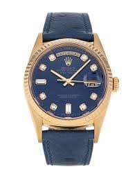 Rolex Day-Date 18238 - Blue Diamond Dial & Leather Strap