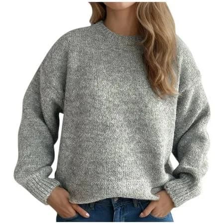 Women's Oversized Chunky Crewneck Knit Sweater