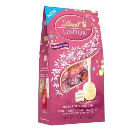 Lindt Lindor Birthday Cake White Chocolate Candy Truffles