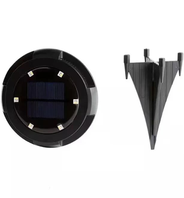 Solar Black Led Disc Waterproof Path Light Color Changing (4-pack)
