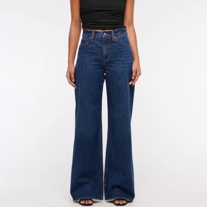 Abercrombie & Fitch Women's High Rise Wide Leg Jeans