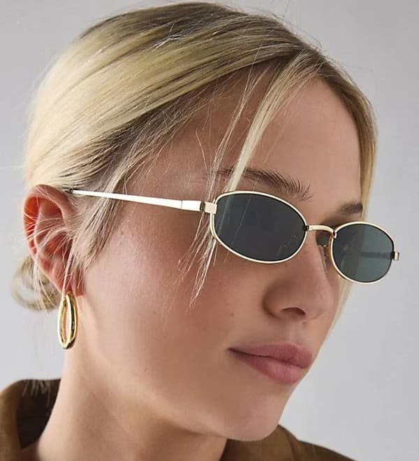Urban Outfitters Women's Essential Slim Metal Rectangle Sunglasses
