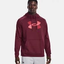 Under Armour Men's Armour Fleece Big Logo Hoodie - Maroon Red 1373401 Sz X-Large