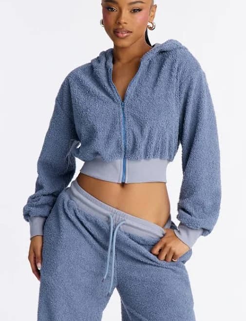 Fashion Nova Lyla Sherpa Zip Up Lounge Sweatshirt
