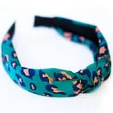 Teal Leopard Knotted Headband