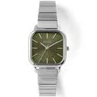 Esther | Square Metal Watch | Silver/Moss | BREDA Watch