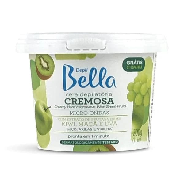 Depil Bella Brazilian Microwave Creamy Hard Wax Green Fruits Wax 200 Grs