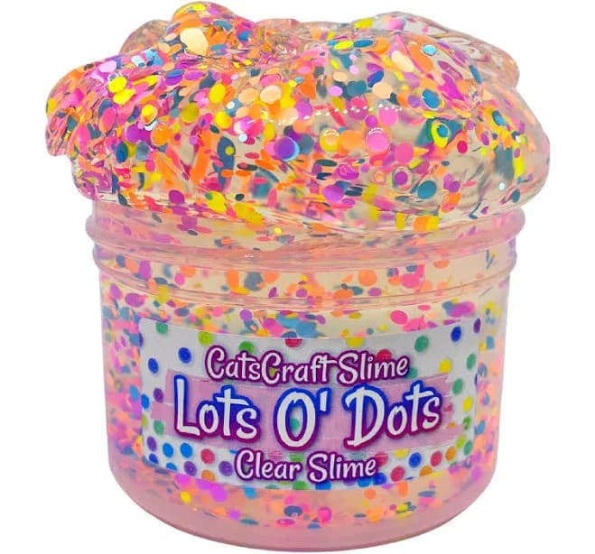 ASMR Lots O Dots Rainbow Stretchy Confetti Glitter Slime