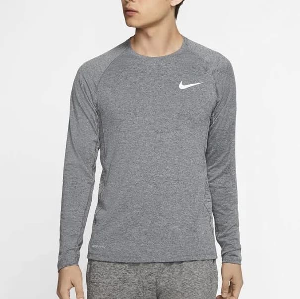 Nike Men's Pro Long Sleeve Training Shirt Bv5594-011 DK Smoke Grey
