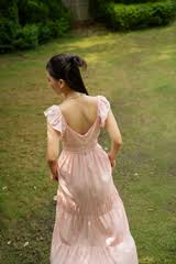 NATALY FLUTTER SLEEVE DRESS (PINK) | Danity Roses