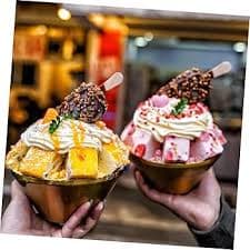 Amazon.com | Ciieeo Reusable Ice Cream Bowls Insulated Stainless Dessert Bowl for Salad Soup Fruits: Dessert Bowls