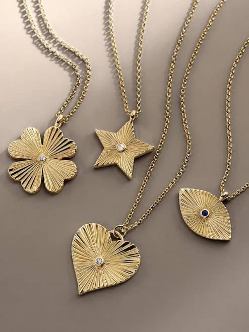 BaubleBar High Frequency Heart Pendant Necklace with Glass Stones